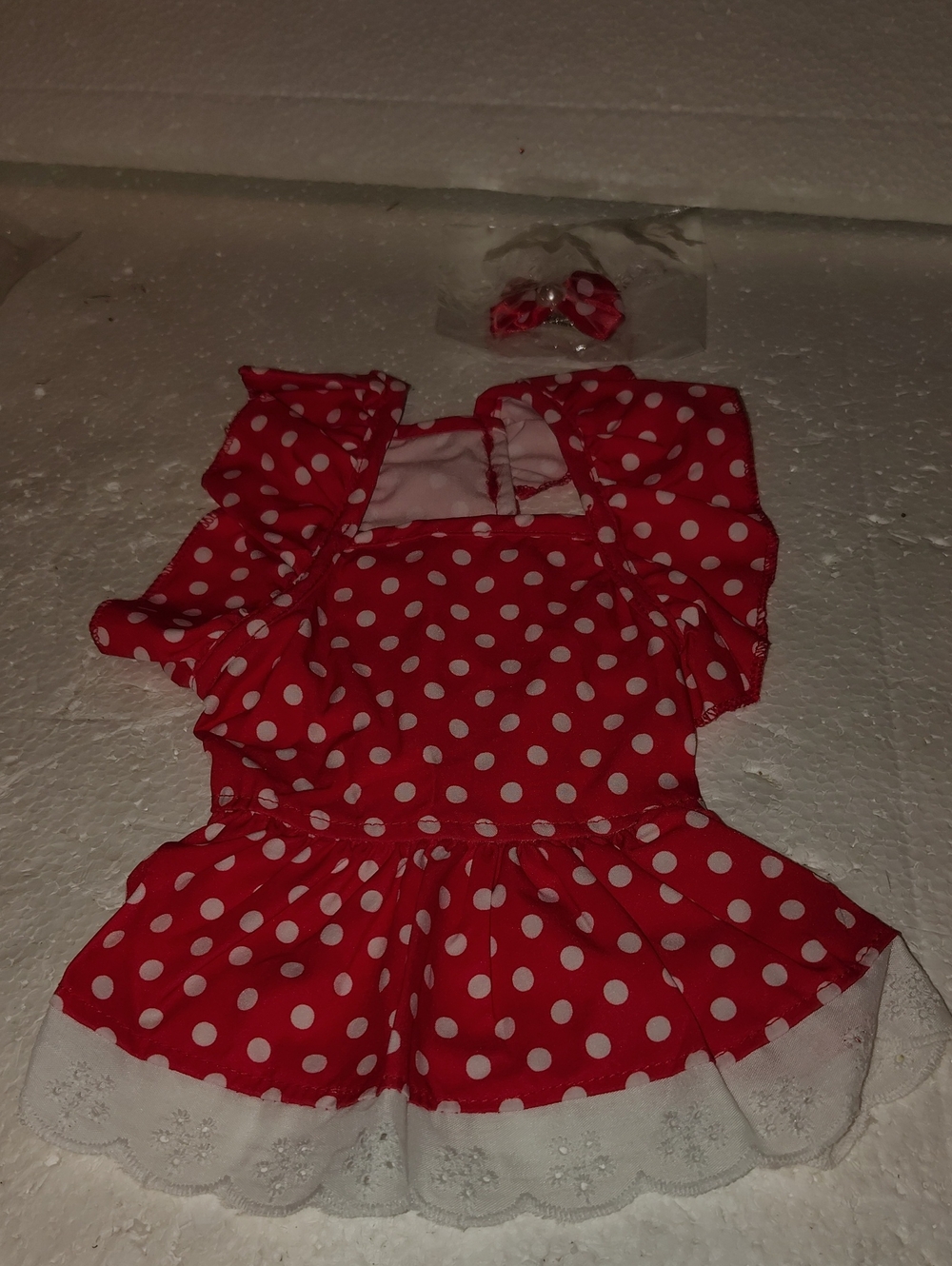 Pet Mickey Mouse Red Polka Dot Dress S